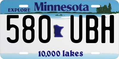 MN license plate 580UBH