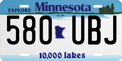 MN license plate 580UBJ