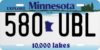 MN license plate 580UBL