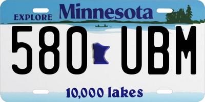 MN license plate 580UBM
