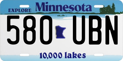 MN license plate 580UBN