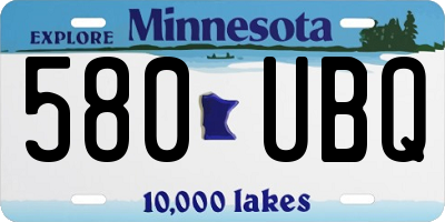 MN license plate 580UBQ