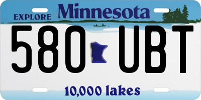 MN license plate 580UBT