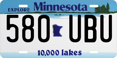 MN license plate 580UBU
