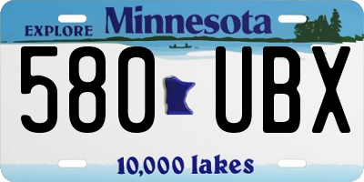 MN license plate 580UBX
