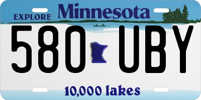 MN license plate 580UBY