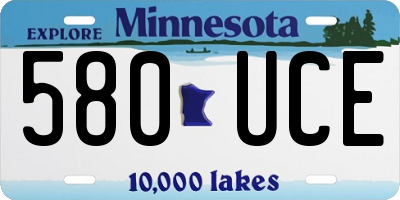 MN license plate 580UCE