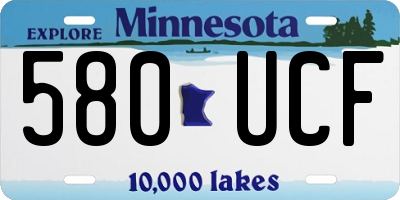 MN license plate 580UCF