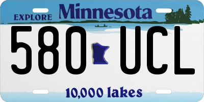 MN license plate 580UCL
