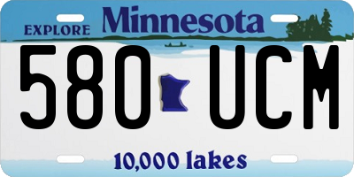 MN license plate 580UCM