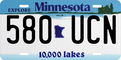 MN license plate 580UCN