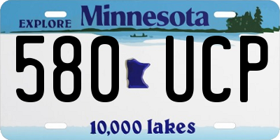 MN license plate 580UCP