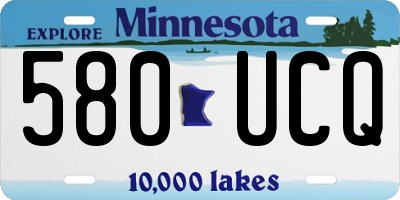 MN license plate 580UCQ