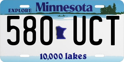 MN license plate 580UCT