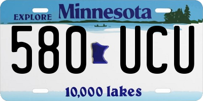 MN license plate 580UCU