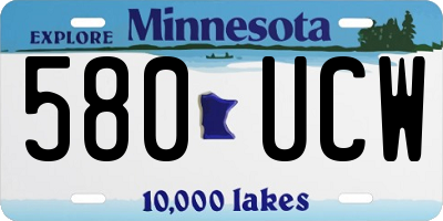 MN license plate 580UCW