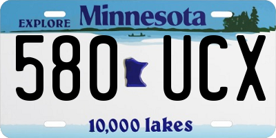 MN license plate 580UCX