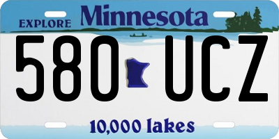 MN license plate 580UCZ