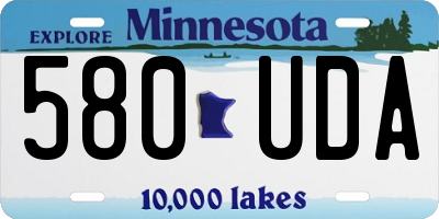MN license plate 580UDA