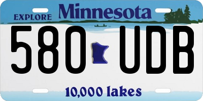 MN license plate 580UDB
