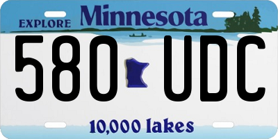 MN license plate 580UDC