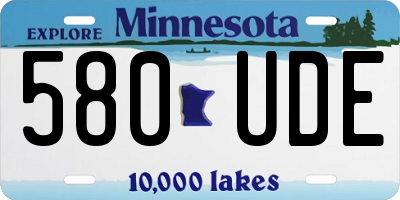 MN license plate 580UDE