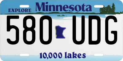 MN license plate 580UDG