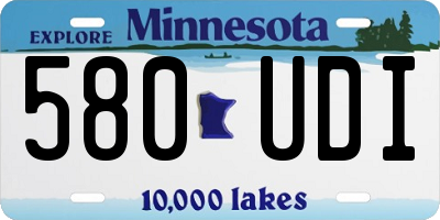 MN license plate 580UDI