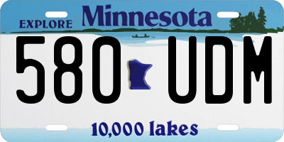 MN license plate 580UDM