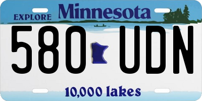 MN license plate 580UDN