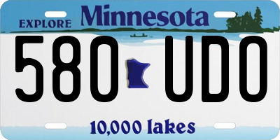 MN license plate 580UDO