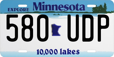 MN license plate 580UDP