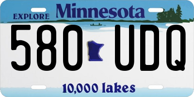 MN license plate 580UDQ