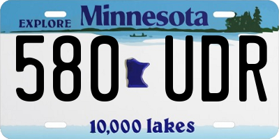 MN license plate 580UDR