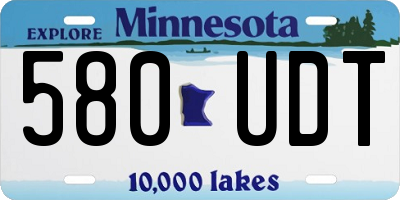 MN license plate 580UDT