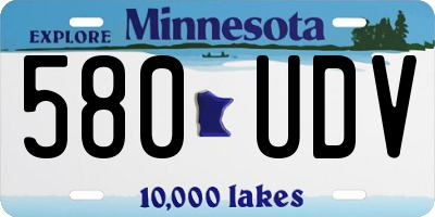 MN license plate 580UDV