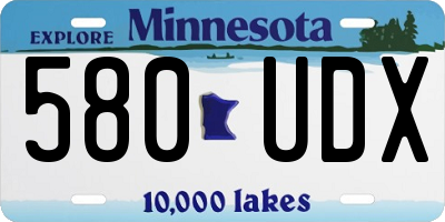 MN license plate 580UDX