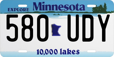MN license plate 580UDY