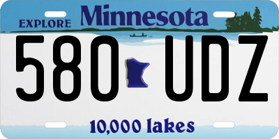 MN license plate 580UDZ