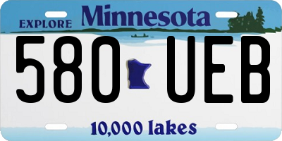 MN license plate 580UEB