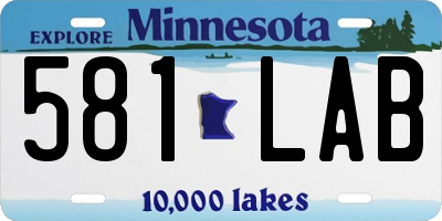 MN license plate 581LAB