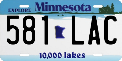 MN license plate 581LAC