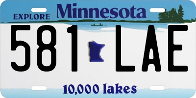 MN license plate 581LAE