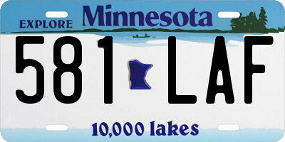 MN license plate 581LAF