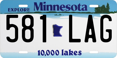 MN license plate 581LAG