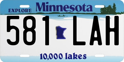 MN license plate 581LAH