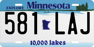 MN license plate 581LAJ