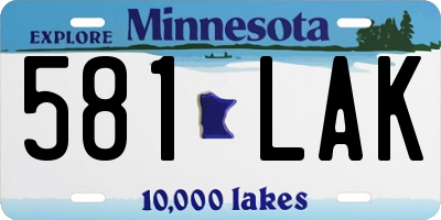 MN license plate 581LAK