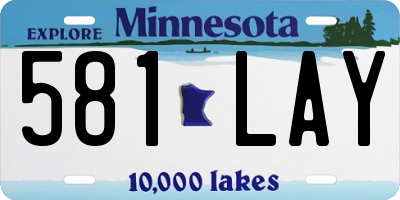 MN license plate 581LAY