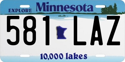 MN license plate 581LAZ